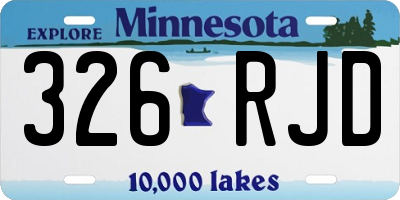 MN license plate 326RJD