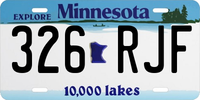 MN license plate 326RJF