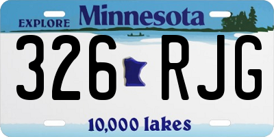 MN license plate 326RJG