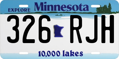 MN license plate 326RJH