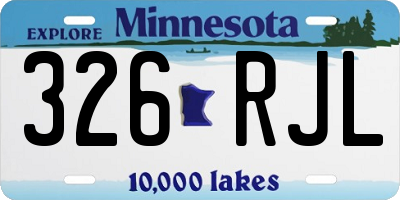 MN license plate 326RJL