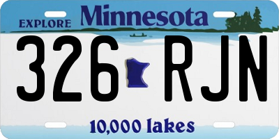 MN license plate 326RJN