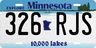 MN license plate 326RJS