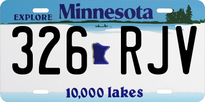 MN license plate 326RJV