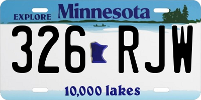 MN license plate 326RJW
