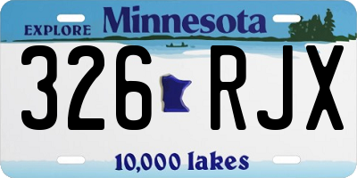 MN license plate 326RJX