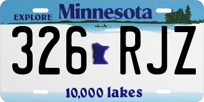 MN license plate 326RJZ