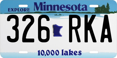 MN license plate 326RKA