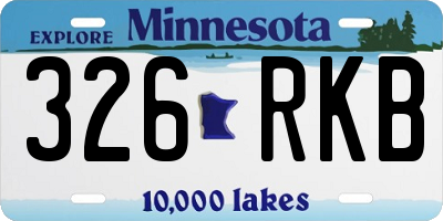 MN license plate 326RKB