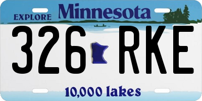 MN license plate 326RKE