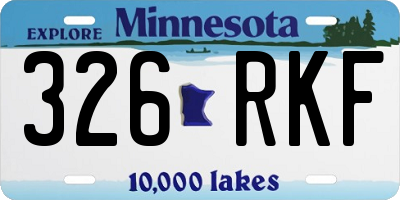 MN license plate 326RKF