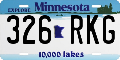 MN license plate 326RKG