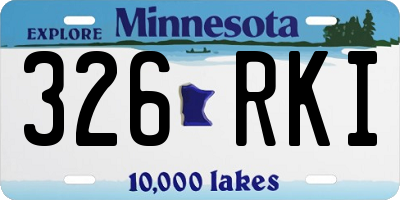 MN license plate 326RKI