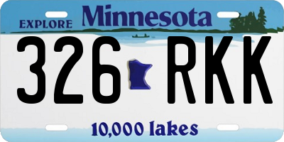 MN license plate 326RKK