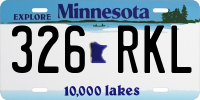 MN license plate 326RKL