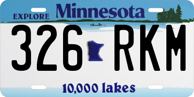 MN license plate 326RKM