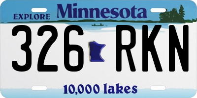 MN license plate 326RKN