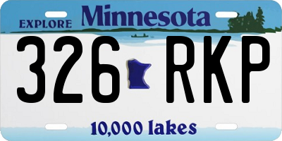 MN license plate 326RKP