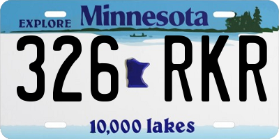 MN license plate 326RKR