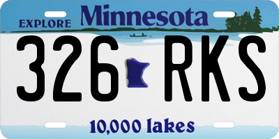 MN license plate 326RKS