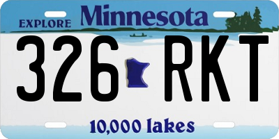 MN license plate 326RKT