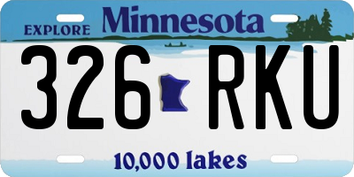 MN license plate 326RKU