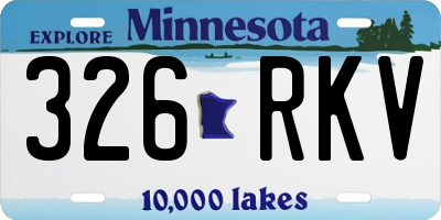 MN license plate 326RKV