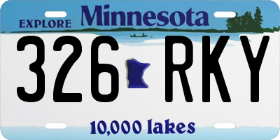 MN license plate 326RKY