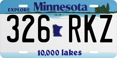 MN license plate 326RKZ