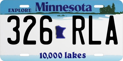 MN license plate 326RLA