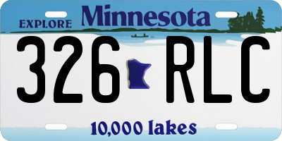 MN license plate 326RLC
