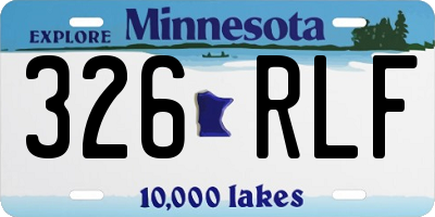 MN license plate 326RLF