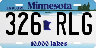 MN license plate 326RLG