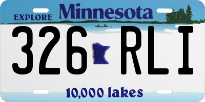 MN license plate 326RLI