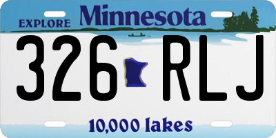 MN license plate 326RLJ