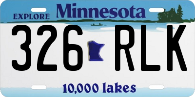 MN license plate 326RLK