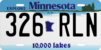 MN license plate 326RLN