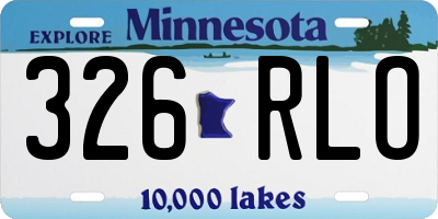 MN license plate 326RLO
