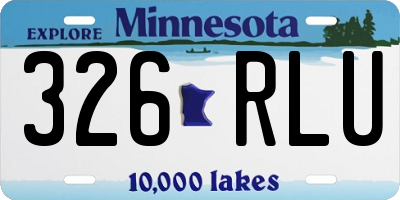 MN license plate 326RLU