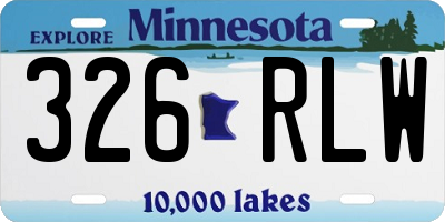 MN license plate 326RLW