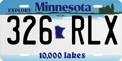 MN license plate 326RLX