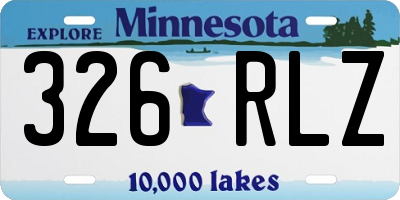 MN license plate 326RLZ