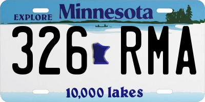 MN license plate 326RMA