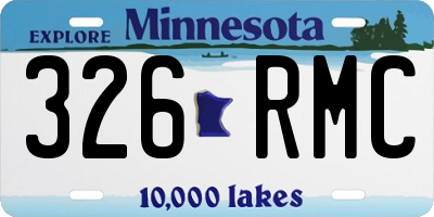 MN license plate 326RMC