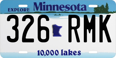 MN license plate 326RMK