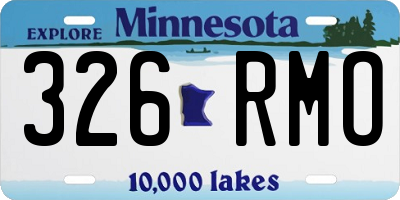 MN license plate 326RMO