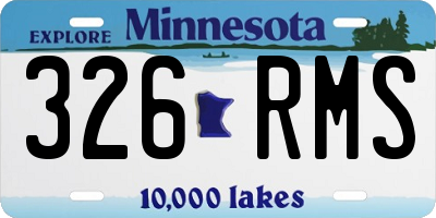MN license plate 326RMS