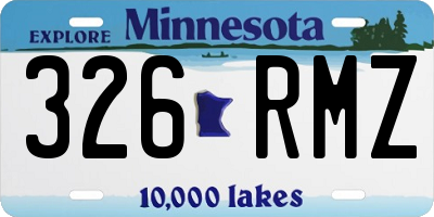 MN license plate 326RMZ