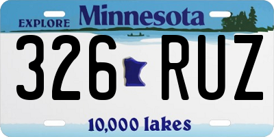MN license plate 326RUZ