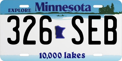 MN license plate 326SEB